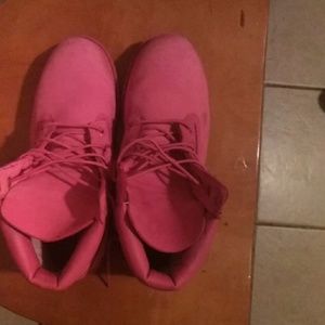 All pink timberland boots